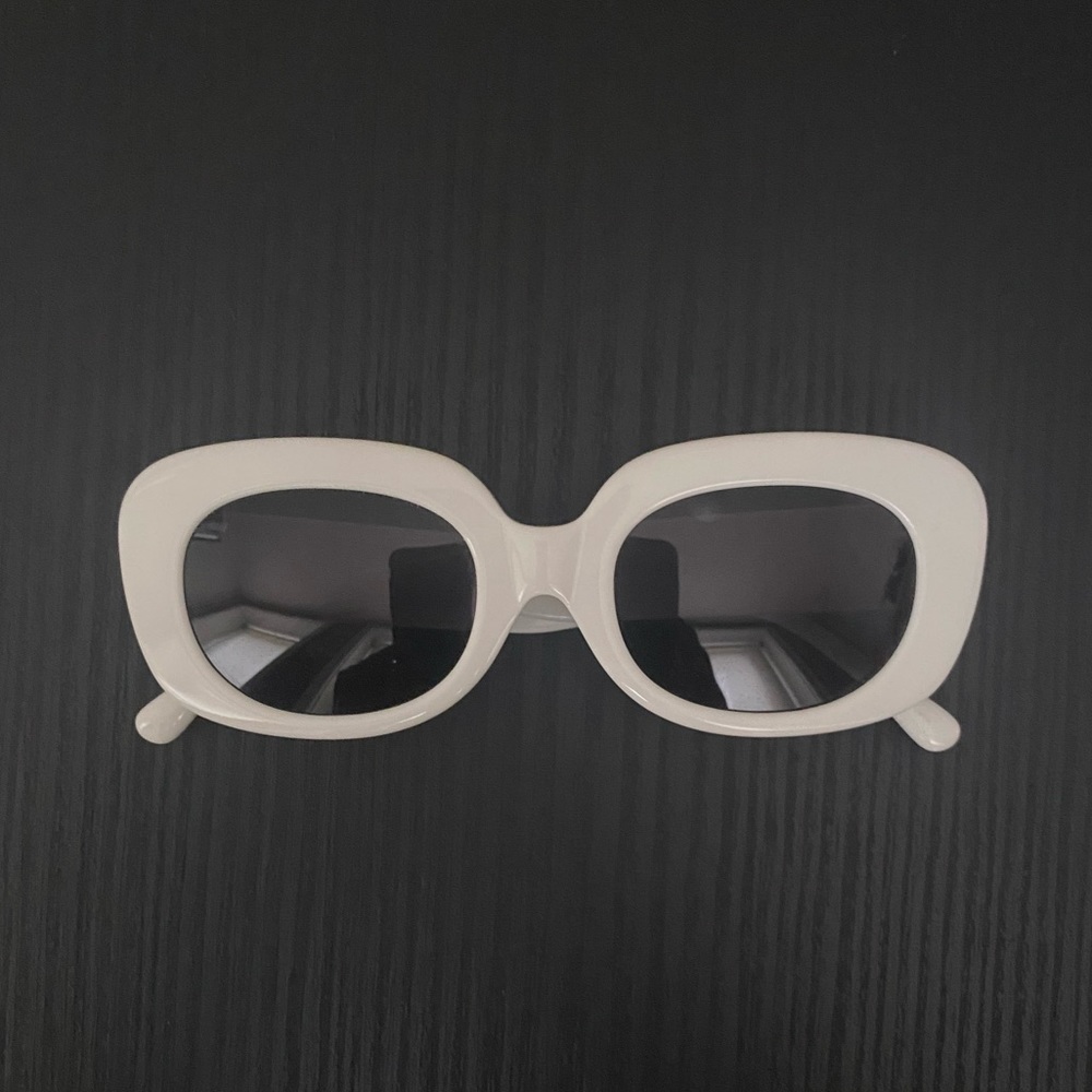 Crap Eyewear white thick frame vintage look sunglasses